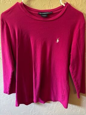 Ralph Lauren Hot Pink Long Sleeve Crew Tee